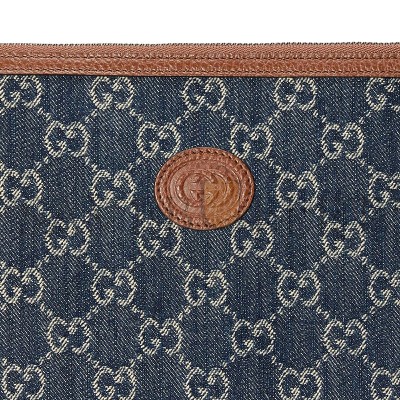 GUCCI GG DENIM POUCH 672953 2KQGT 8375 (30.5*21*1.5cm)
